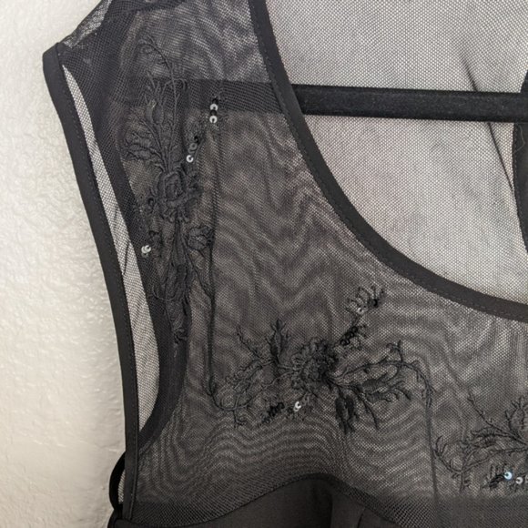 Torrid Black Dress Mesh w/ Beaded Embroidery Dress - Picture 12 of 13